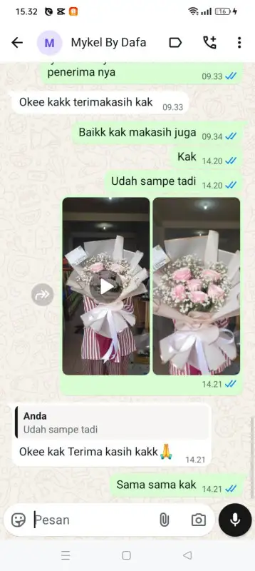 Testimonial Papan buket bunga JENEPONTO