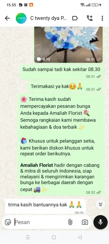 Testimonial krans bunga JENEPONTO